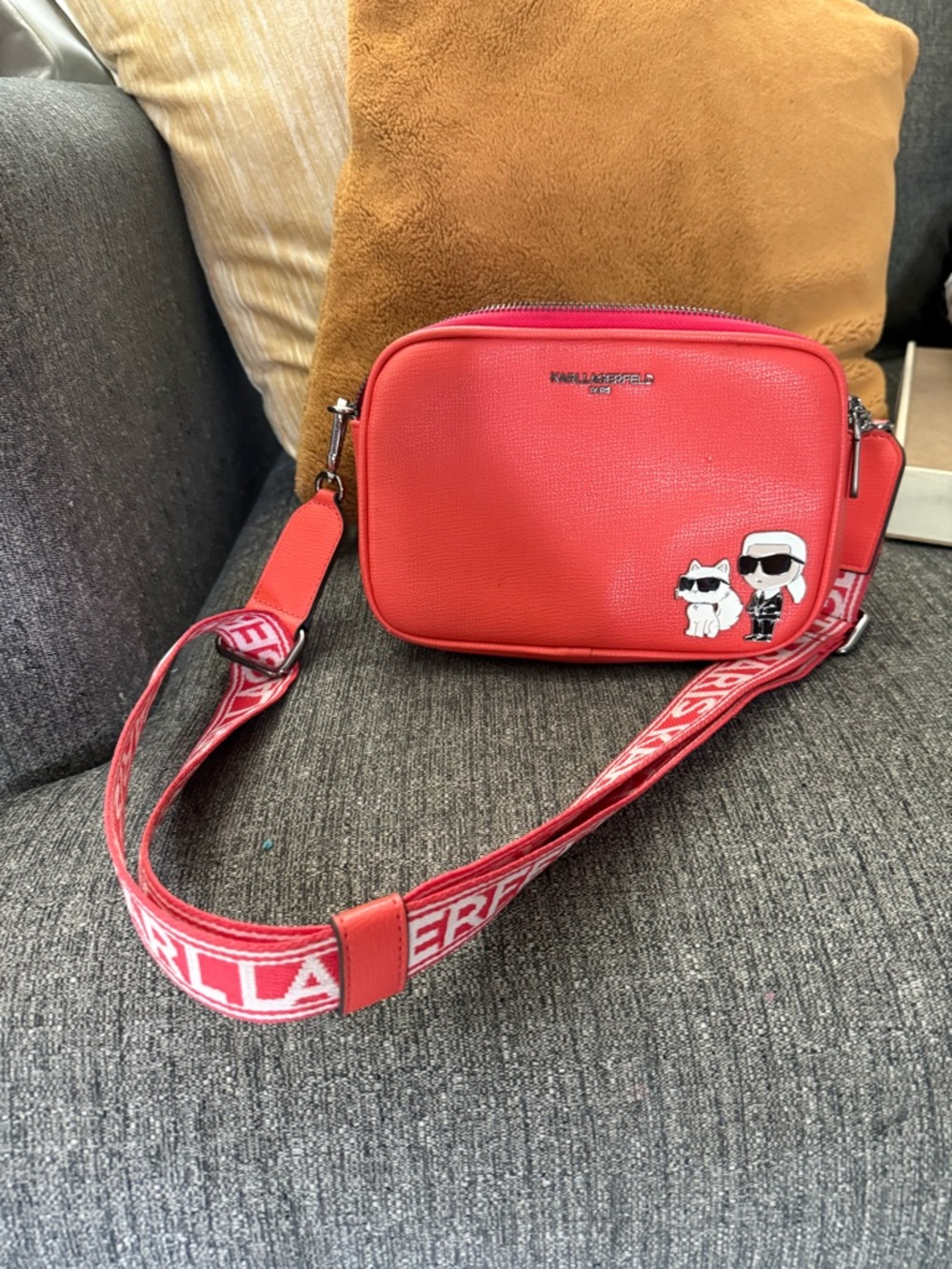 Karl Lagerfeld Coral Camera Crossbody with Icon Charm - Picture 2 of 7